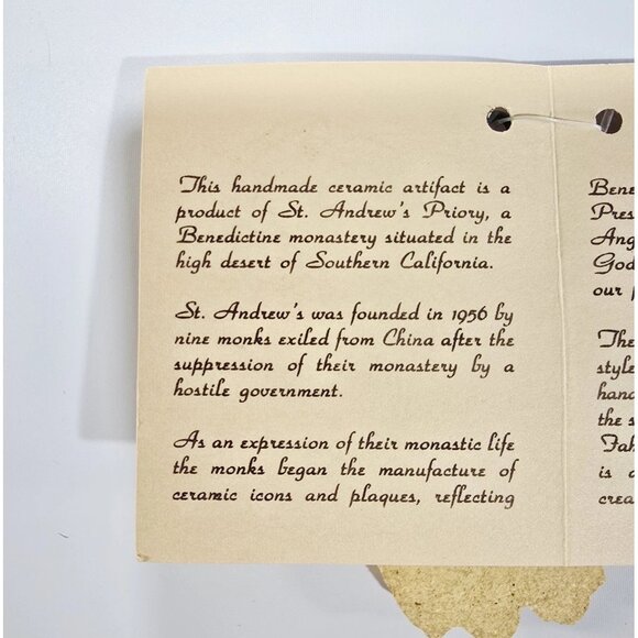 Vtg St Andrews Ceramic Pottery Medical Professional DOCTOR ANGEL Ornament Plaque - Picture 3 of 4